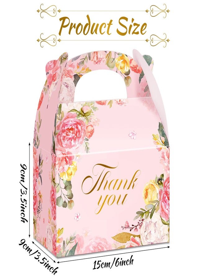 مارسبارك علب هدايا مزينة بالزهور، مقاس 6 × 3.5 × 3.5 بوصة، علبة هدايا من الورق المقوى مزينة بالزهور باللونين الأبيض والوردي، مثالية لحفلات الشاي، وعلب الحلوى والبسكويت، وحفلات الزفاف وأعياد الميلاد (48 قطعة). - Image 4